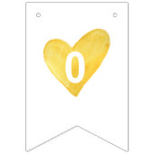 À Fanions Bannière Coeur Aquarelle Jaune (Deuxième drapeau)