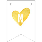 À Fanions Bannière Coeur Aquarelle Jaune (Troisième drapeau)