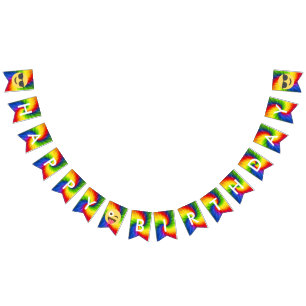 À Fanions Bannière d'anniversaire de colorant de cravate