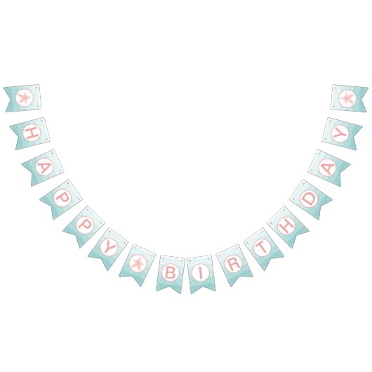 À Fanions Bannière d'anniversaire de sirène (Tout)