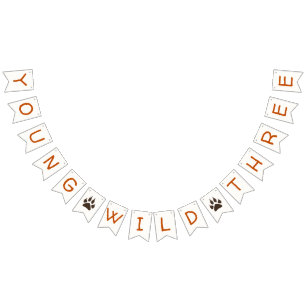 À Fanions Bannière d'anniversaire de Young Wild et Three For