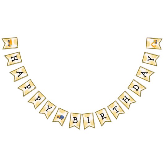 À Fanions Bannière d'anniversaire des camions de constructio (Tout)