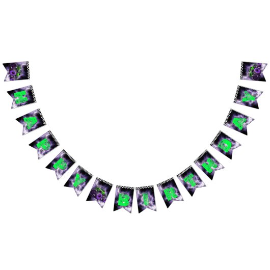 À Fanions Bannière d'anniversaire du camion Monster (Tout)