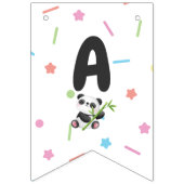 À Fanions Bannière d'anniversaire Pastel Panda avec bambou,  (Troisième drapeau)