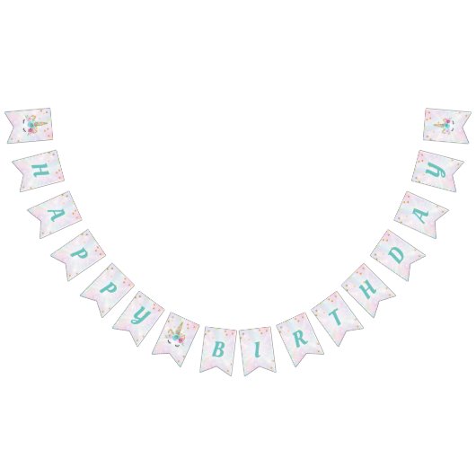 À Fanions Bannière d'anniversaire Unicorn (Tout)