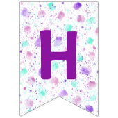 À Fanions Bannière d'anniversaire violet et rose (Deuxième drapeau)