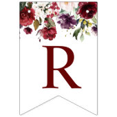 À Fanions Bannière de Baby Shower Burgundy Rose (Deuxième drapeau)