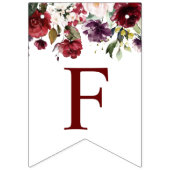 À Fanions Bannière de Baby Shower Burgundy Rose (Premier drapeau)