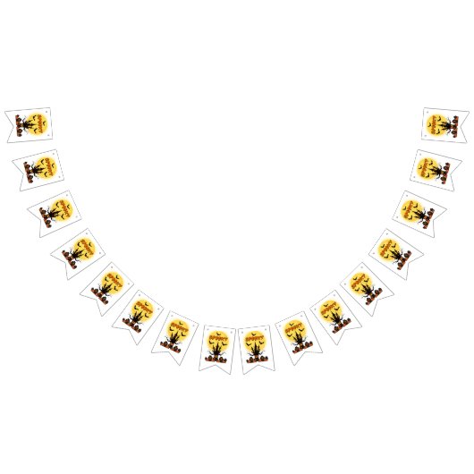 À Fanions Bannière de Bruant lunaire d'Halloween effrayant (Tout)