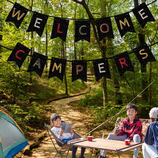 À Fanions Bannière de Bunting Campers Welcome