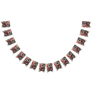 À Fanions Bannière de Bunting de Dragon Gothique Rouge
