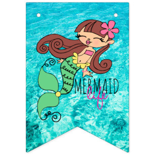 À Fanions Bannière de Bunting de la Fête de la Vie Mermaid