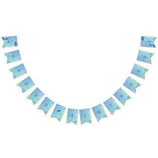 À Fanions Bannière de Bunting d'un jour sur la mer