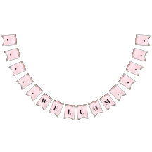 Bannière de Bunting rose personnalisable - Bienven