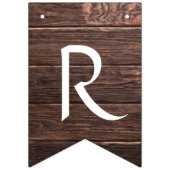 À Fanions Bannière de décoration en bois Brown rustique (Troisième drapeau)