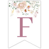 À Fanions Bannière de Fête de Mariage Florale Rose (Premier drapeau)
