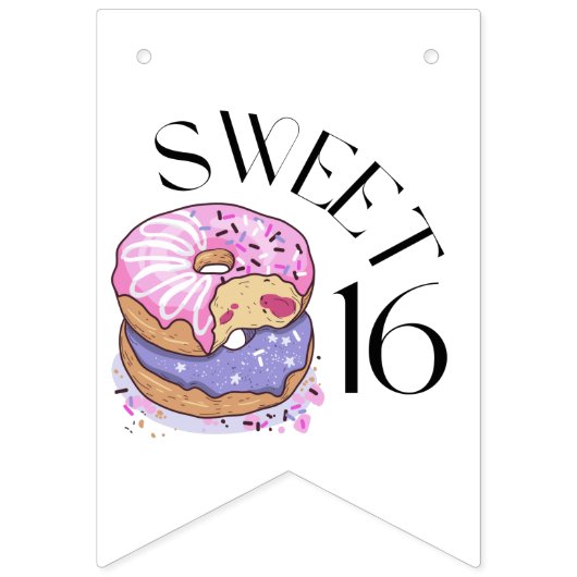 À Fanions Bannière de guirlande Sweet 16 (Premier drapeau)