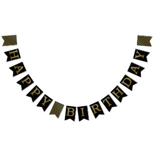 À Fanions Bannière de jonction Gold Happy Birthday
