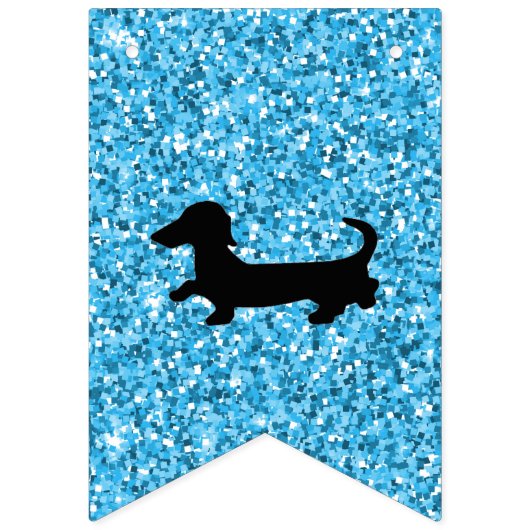À Fanions Bannière de la Parties scintillant bleue Dachshund (Deuxième drapeau)