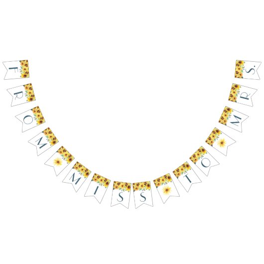 À Fanions Bannière de mariage champêtre Fleur de Soleil (Tout)