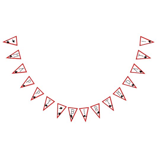 À Fanions Bannière d'oiseaux de joyeux anniversaire (Tout)