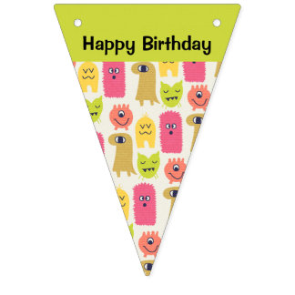 À Fanions Bannière du Bunthday Bunthday Monster de Kawaii
