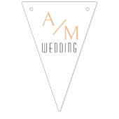 À Fanions Bannière du Rose mariage Monogram (Premier drapeau)