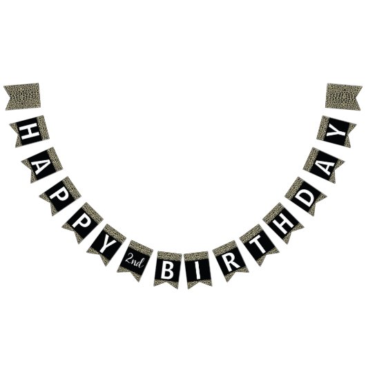 À Fanions Bannière Empreinte de léopard, personnalisable (Tout)