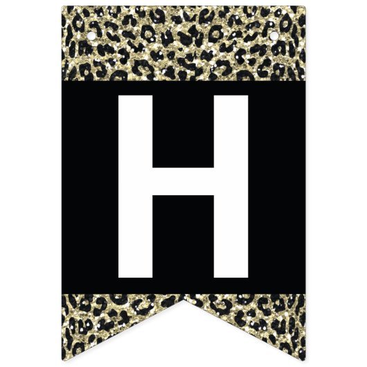 À Fanions Bannière Empreinte de léopard, personnalisable (Deuxième drapeau)