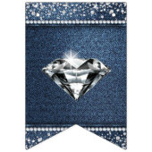 À Fanions Bannière en Denim et Diamant (Troisième drapeau)