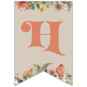 À Fanions Bannière fleur sauvage d'anniversaire heureuse | F (Deuxième drapeau)