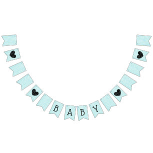 À Fanions Bannière Garland Baby shower vert et bleu