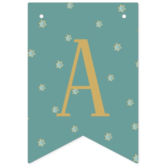 À Fanions Bannière Hanoukka Swallowtail Turquoise Gold Dreid (Troisième drapeau)