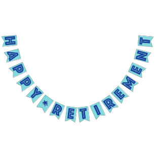 À Fanions BANNIÈRE HEUREUSE de RETRAITE, couleur bleue