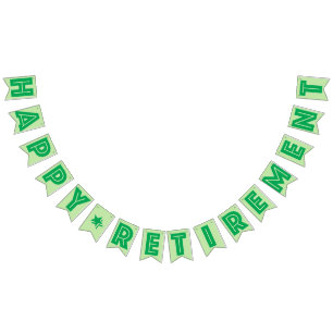 À Fanions BANNIÈRE HEUREUSE de RETRAITE, couleur verte
