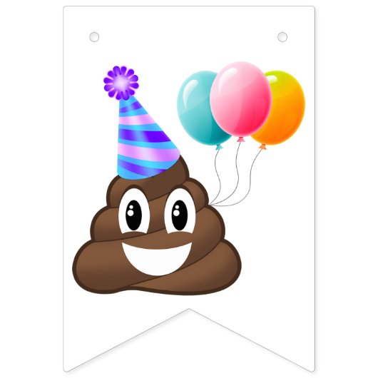 À Fanions Bannière idiote d'anniversaire d'Emoji de dunette (Premier drapeau)