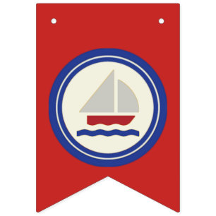 À Fanions Bannière marine rouge, blanche et bleue