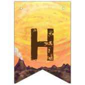 À Fanions Bannière mignonne de fête d'anniversaire de T-Rex (Deuxième drapeau)