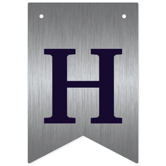 À Fanions Bannière moderne pourpre et argentée de joyeux (Deuxième drapeau)