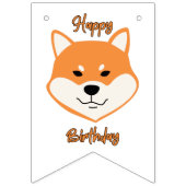 À Fanions Bannière originale d'anniversaire Shiba Inu (Deuxième drapeau)