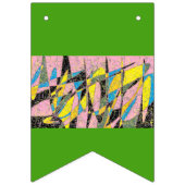 À Fanions Bannière rétro abstraite avec rose et vert (Deuxième drapeau)