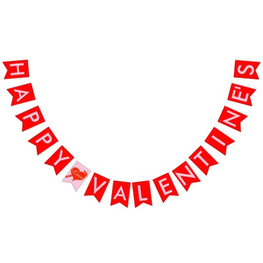 À Fanions Bannière rose d'étamine de coeurs rouges de (Tout)