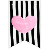 À Fanions Bannière rose et noire de partie (Troisième drapeau)