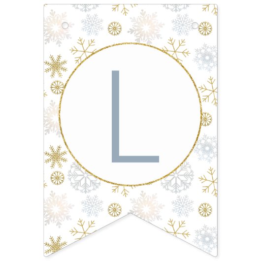 À Fanions Blue Snowflake Winter Wonderland Bannière (Premier drapeau)