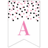 À Fanions Bonne bannière de retraite Noir rose Confetti (Deuxième drapeau)