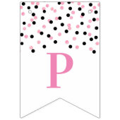 À Fanions Bonne bannière de retraite Noir rose Confetti (Troisième drapeau)