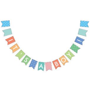 À Fanions C'est une bannière de Baby shower Arc-en-ciel de B