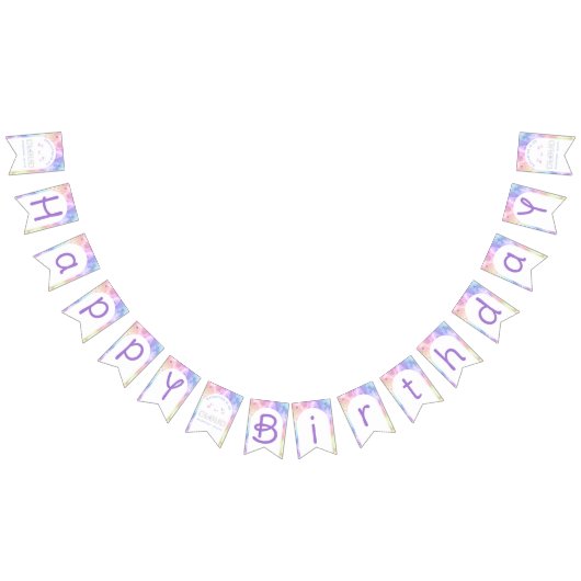 À Fanions Cloud Neuf Bannière d'anniversaire joyeuse - Aquar (Tout)