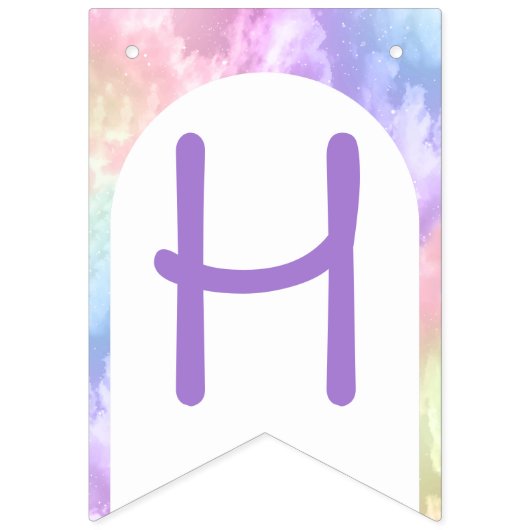 À Fanions Cloud Neuf Bannière d'anniversaire joyeuse - Aquar (Deuxième drapeau)