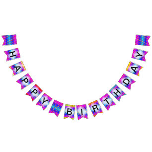 À Fanions Coeurs Motif coloré Anniversaire Bannière de Bunti